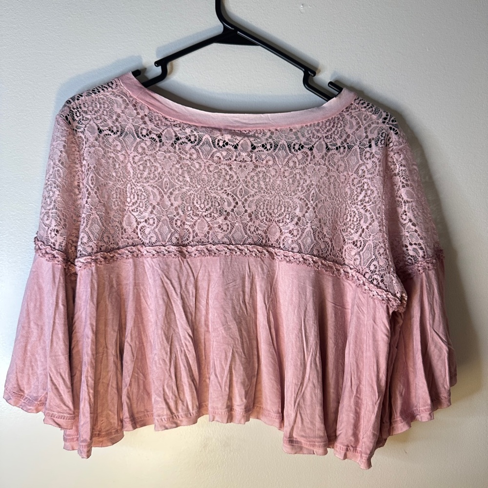 POL Pink Cropped Ruffled Blouse - Picture 2 of 4